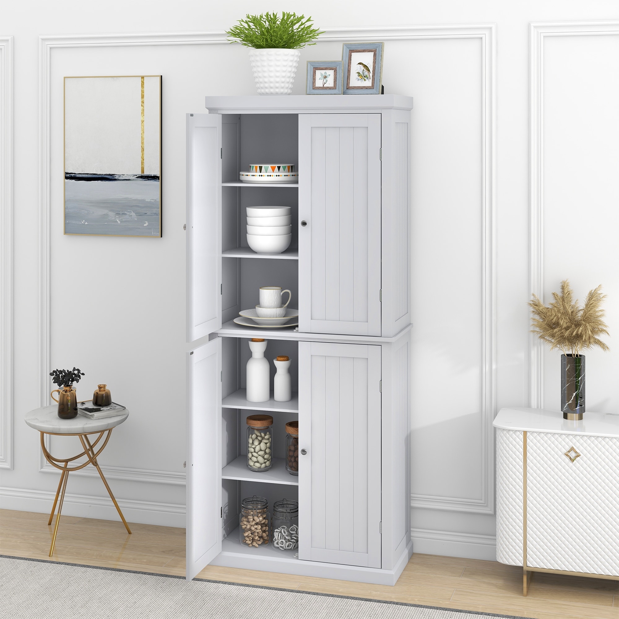 Tall food store storage cabinet