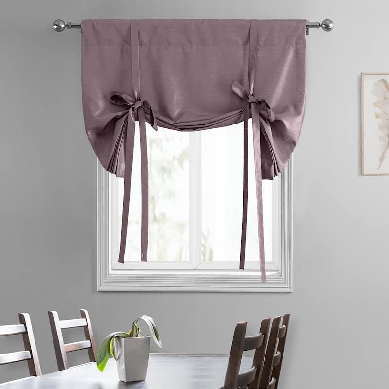 Exclusive Fabrics Vintage Textured Faux Dupioni Silk Tie-Up Window Shade (1 Panel)