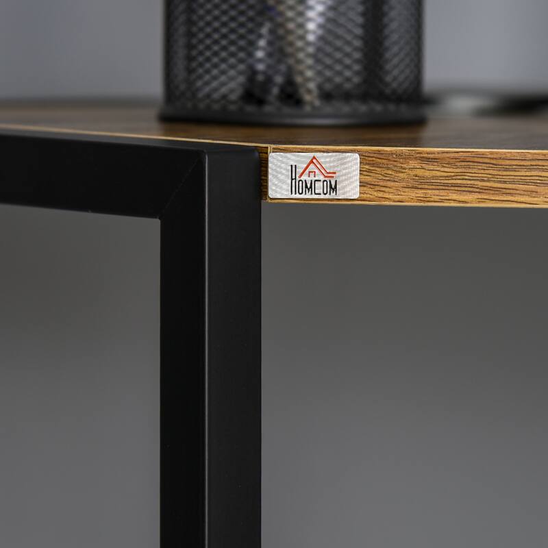 HOMCOM Space-Saving Small Corner Writing Desk & Corner TV Stand, Corner Computer Desk with Strong Metal Frame