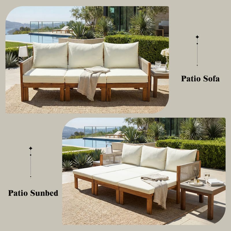 3-in-1 Outdoor Daybed & Patio Sofa with Pull-Out Sleeper by Leisure Zone