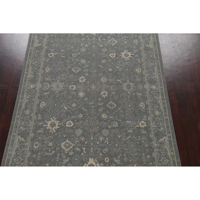 Silver Washed Turkish Ziegler Wool Area Rug Home Decor Carpet - 6'7" x 9'10"