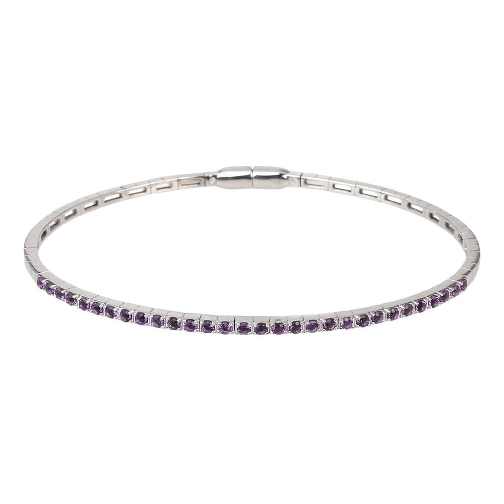 925 Sterling Silver African Amethyst Gemstone Tennis Bracelet