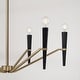 preview thumbnail 3 of 2, 33" W x 22.5" H 6-Light Chandelier in Aged Brass and Black - 33"W x 22.75"H