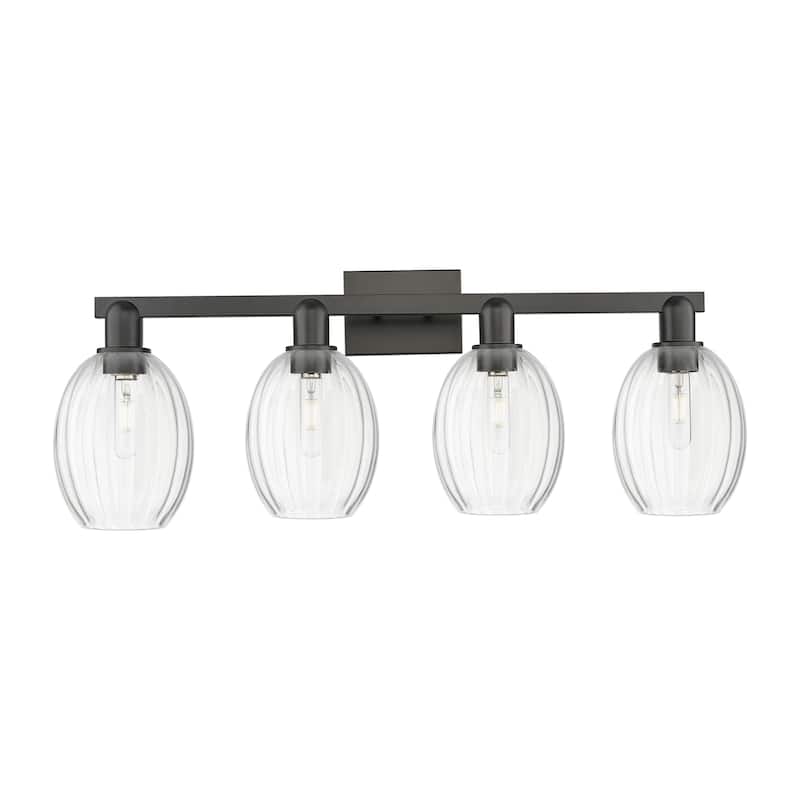 Innovations Lighting 716-4W-13-36 Preston Vanity Preston 4 Light 36" - Matte Black / Clear