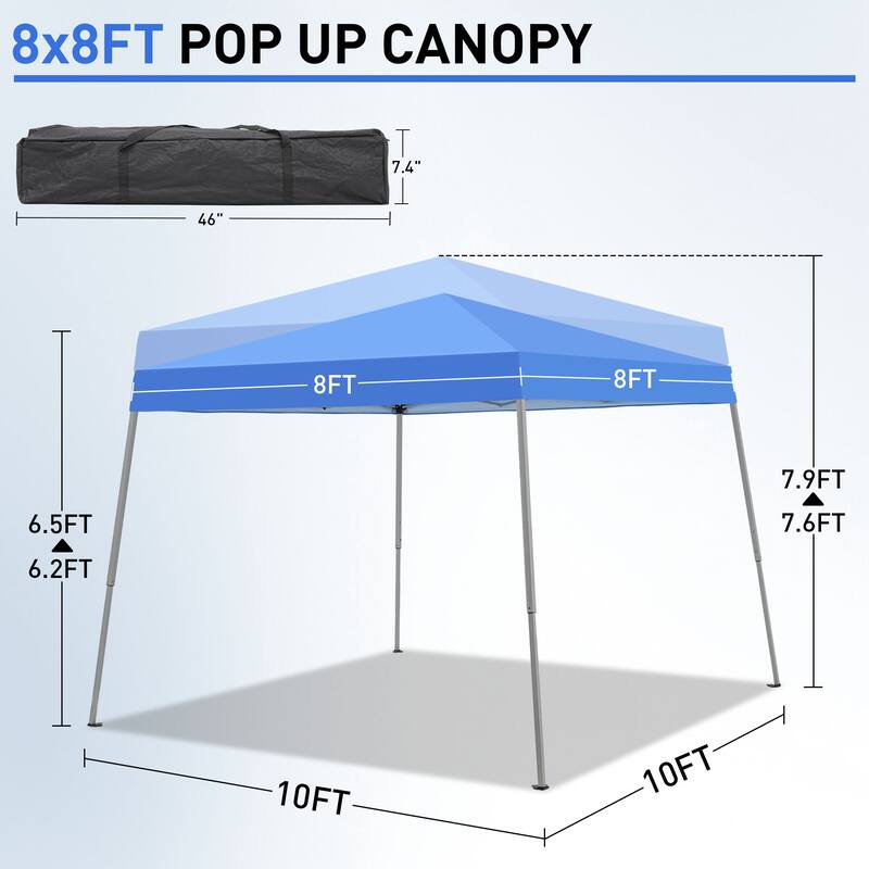 Ainfox 10 x 10ft Pop Up Canopy Tent Instant Shelter UV-protected Inclined Leg