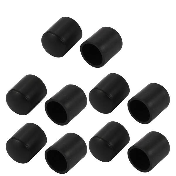 10pcs 12mm Diameter Tube Insert Chair Leg Cap Round Black PVC Tubing