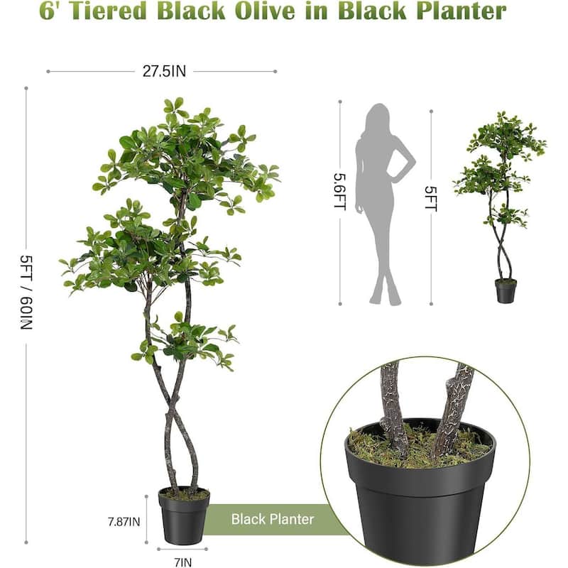 Artificial Olive Tree Plants with LED Lights in Plastic Pot