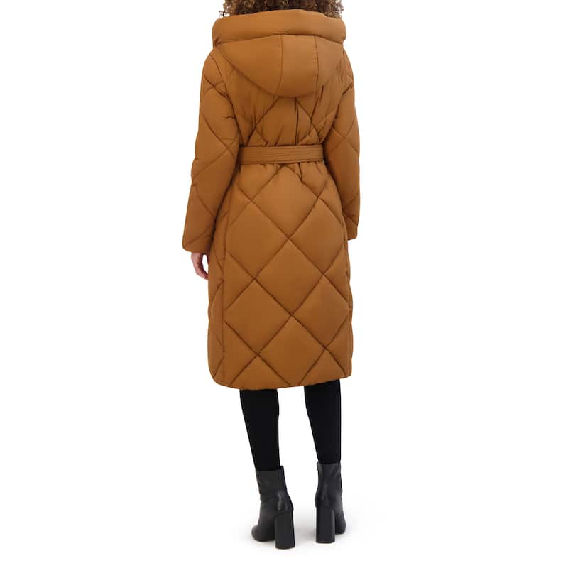 Kenneth Cole Women's Quilted Long Puffer Coat