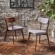 preview thumbnail 60 of 76, Chazz Mid Century Upholstered Dining Chairs (Set of 2) by Christopher Knight Home Dark Grey + Natural Walnut