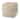Mercana "Aalia" Beige Leather & Jute Square Pouf
