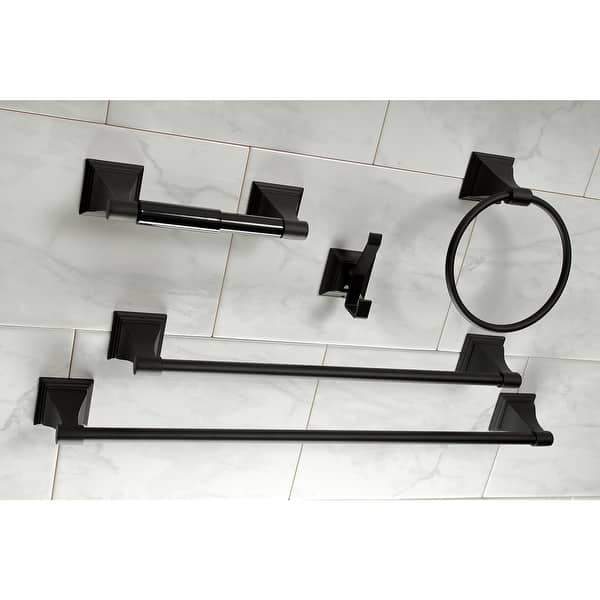 slide 2 of 11, Kingston Brass Monarch 5-Piece Bathroom Accessory Set Black