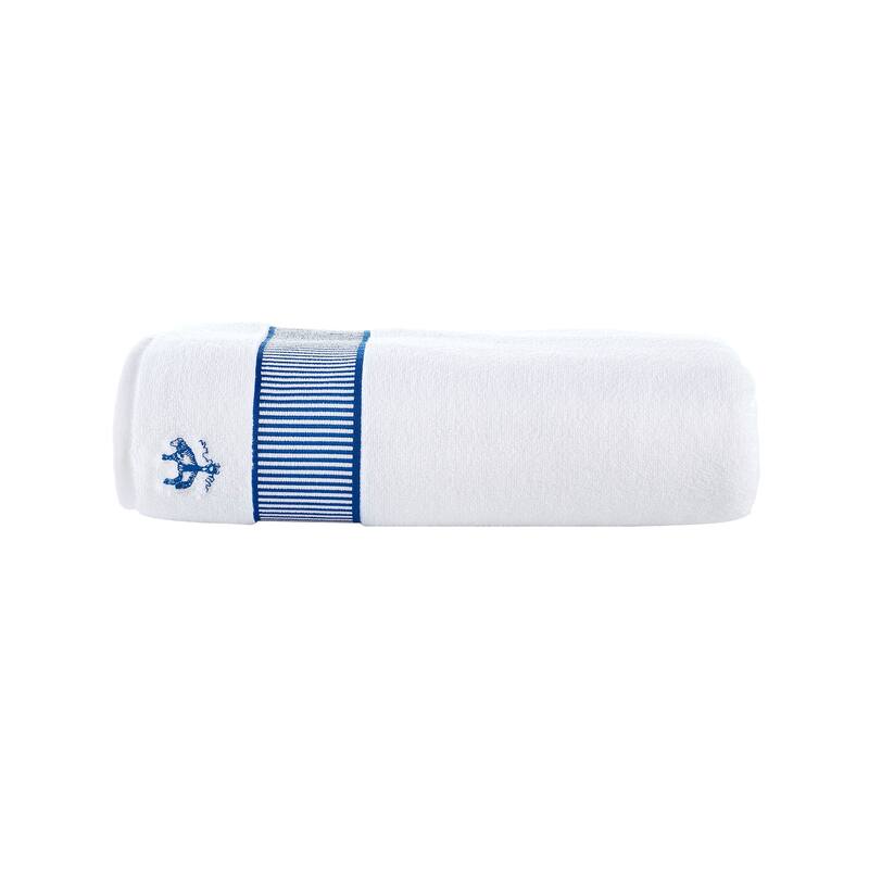 Brooks Brothers Fancy Border Bath Sheet - Royal Blue