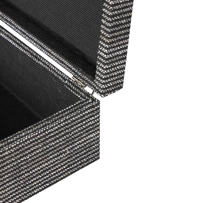 Black Fabric Handmade Storage Decorative Box with Silver Latches (Set of 4)