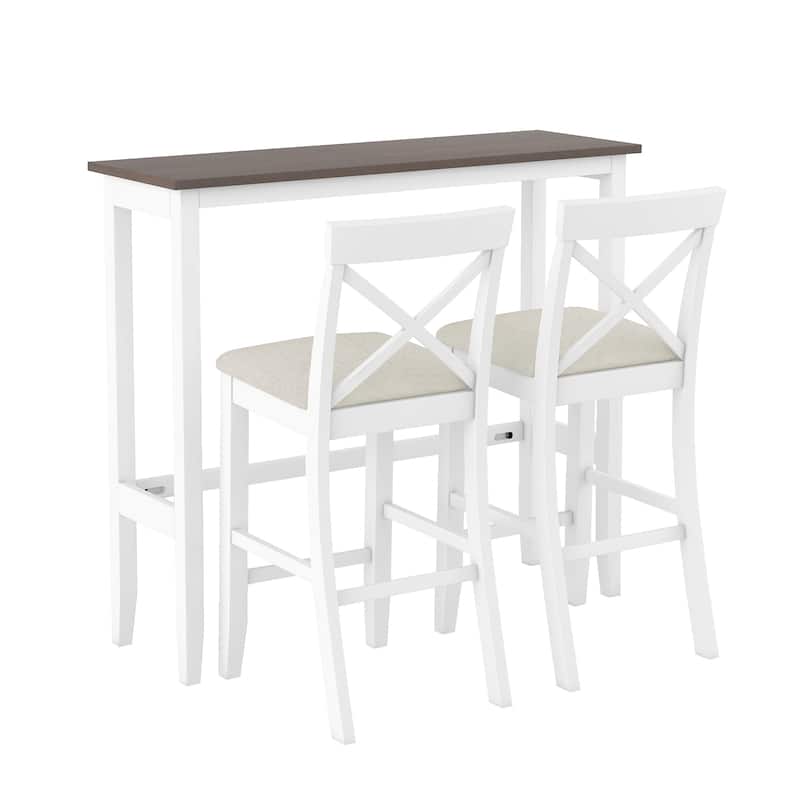3-Piece Dining Set with 2 Chairs for Small Places