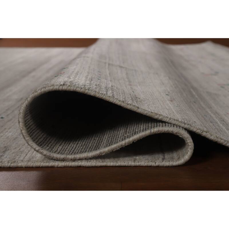 Hand Knotted Oriental 100% Wool Carpet Tribal Tribal Greys & Charcoal Gabbeh Area Rug - 10' 1'' X 8' 0''