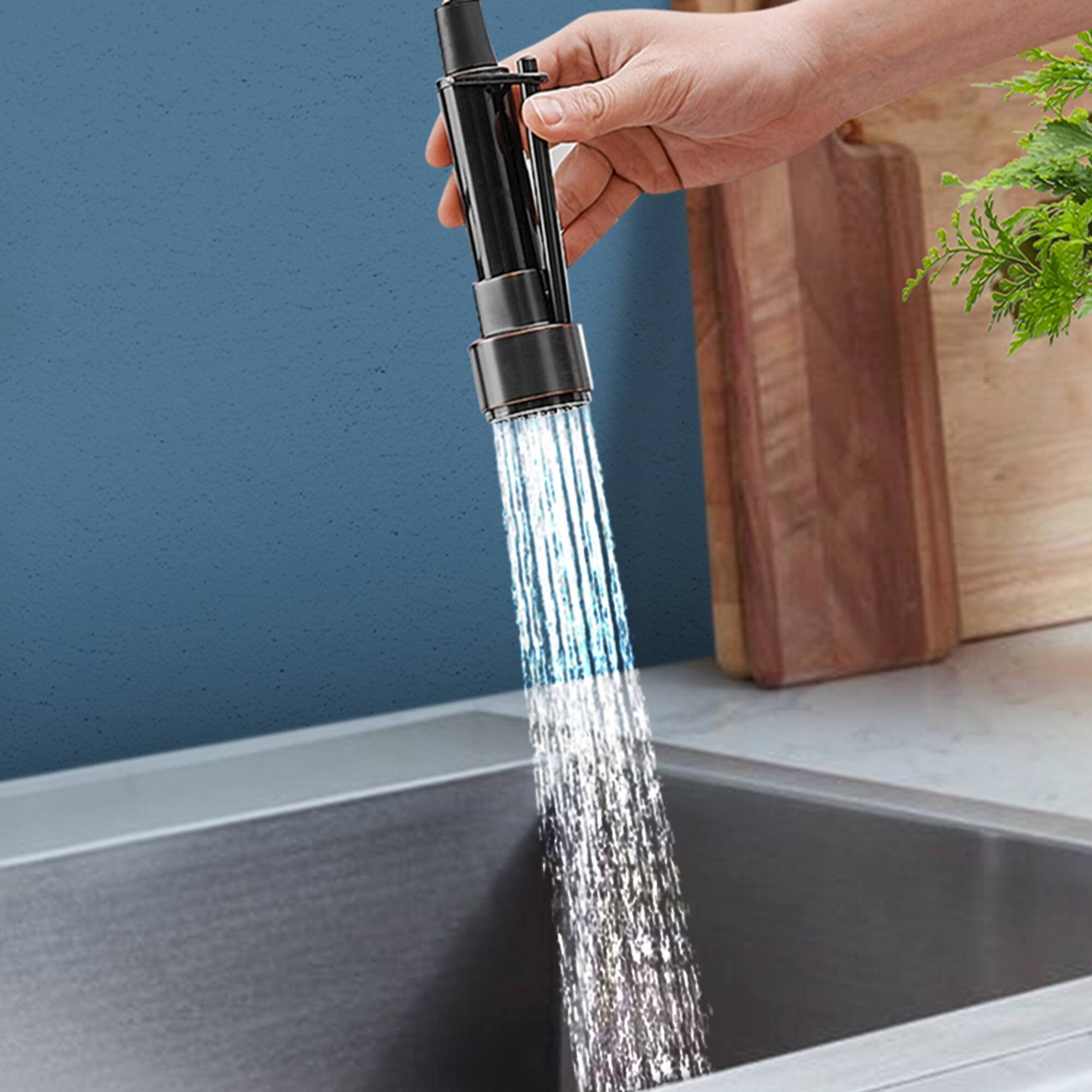 Topcraft Pulldown kitchen Faucet with Dual Sprayers Bed Bath