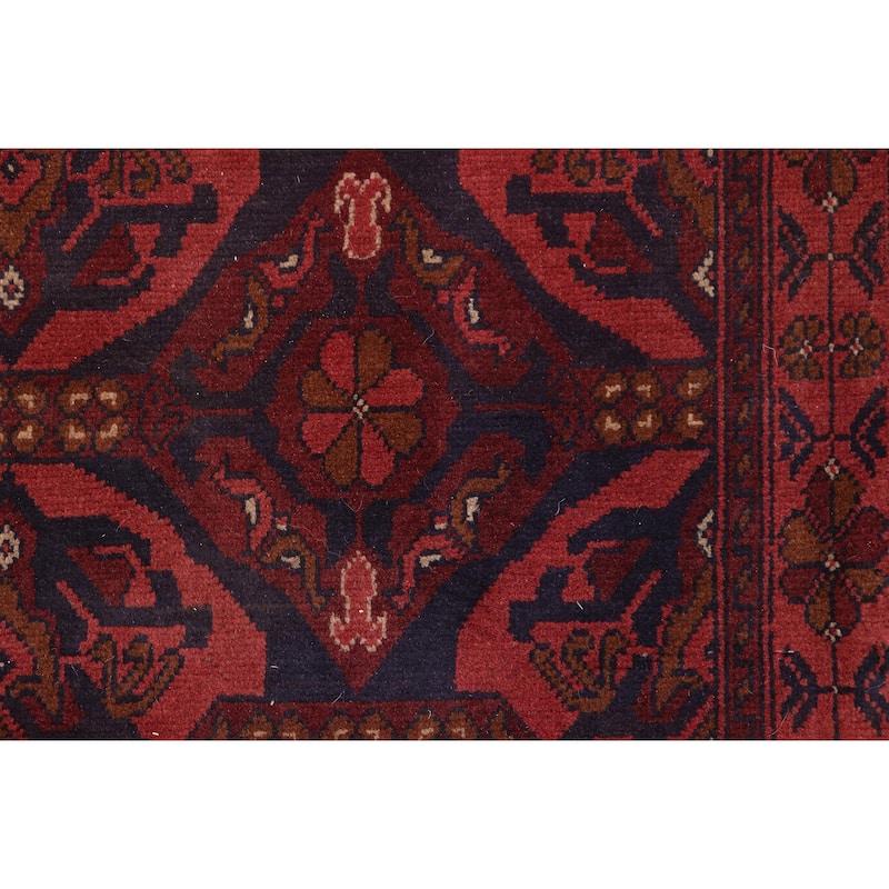 Rustic Biljik Khal Mohammadi Lorelai Red/Blue Rug - 3'6'' x 4'10''