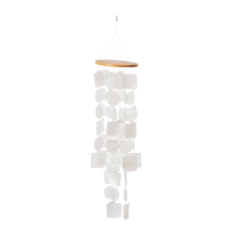 Teal Capiz Shell Waterfall Windchime