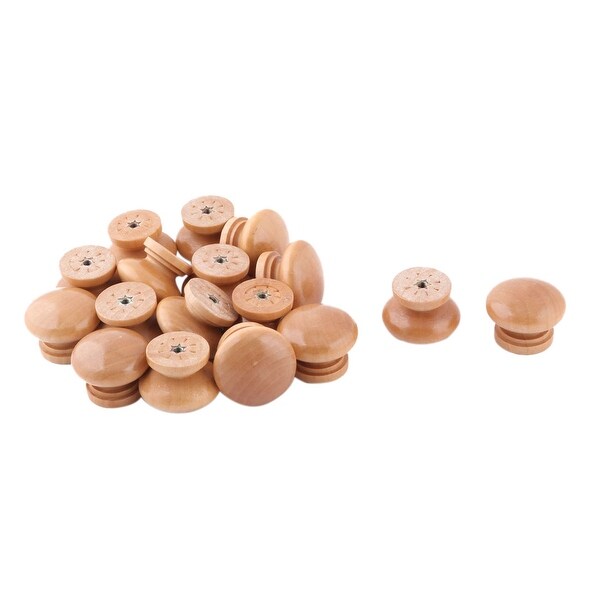 Home Bedroom Wood Round Door Gate Drawer Cupboard Pull Handle Grip Knob 17pcs