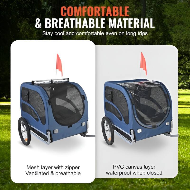 Dog Bike Trailer, Supports up to 100 lbs, Pet Cart Bicycle Carrier, Easy Folding Frame with Quick Release Wheels, Universal Bic