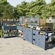 preview thumbnail 8 of 53, Extendable Solid Wood Kitchen Island with Stainless Top Drawers and Wheels