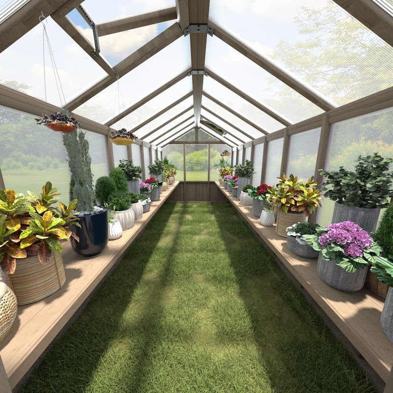 VEIKOUS Wooden Greenhouse Shelves, Heavy-Duty Storage Shelving for Wooden Greenhouses, 5 Available Sizes