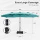 preview thumbnail 20 of 79, MAISON ARTS 15-foot Rectangular Crank Double-sided Outdoor Market Umbrella Solar LED Lighted Patio Umbrella with Base Included