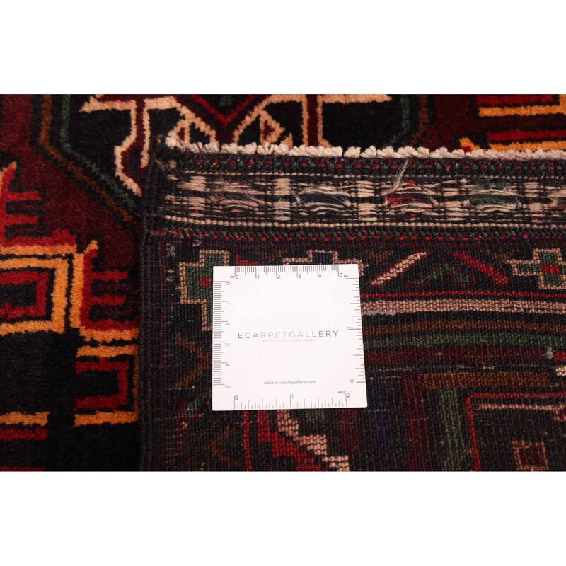 ECARPETGALLERY Hand-knotted Teimani Black, Dark Red Wool Rug - 3'10 x 6'1