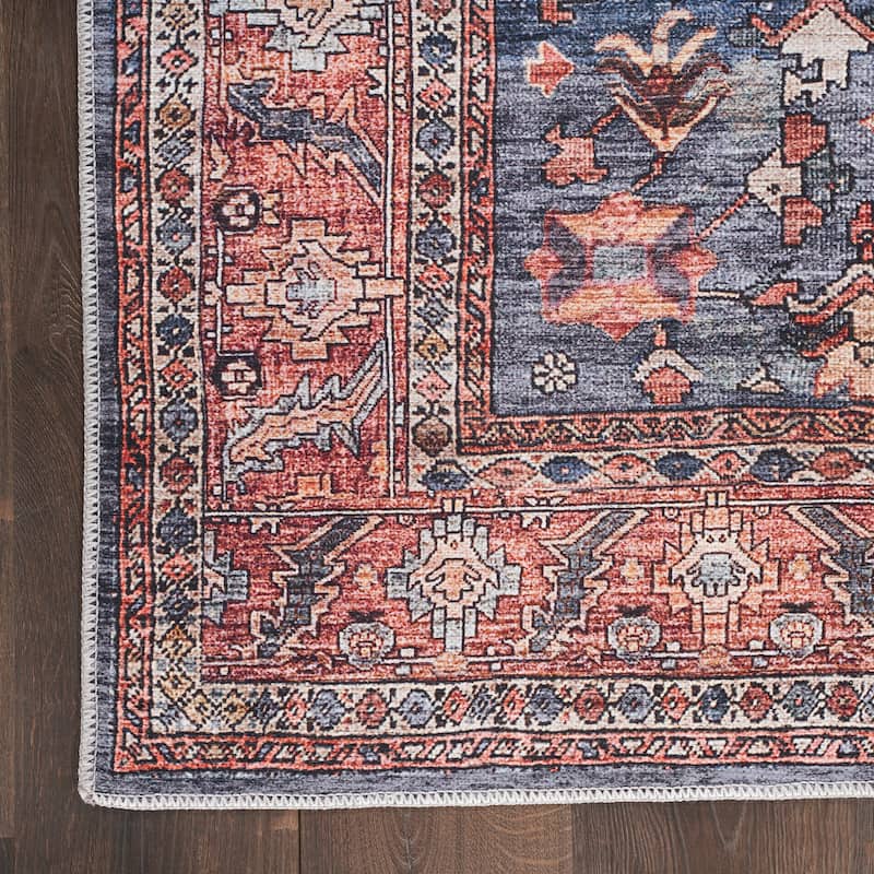 Brilliance Machine Washable Persian Floral Area Rug