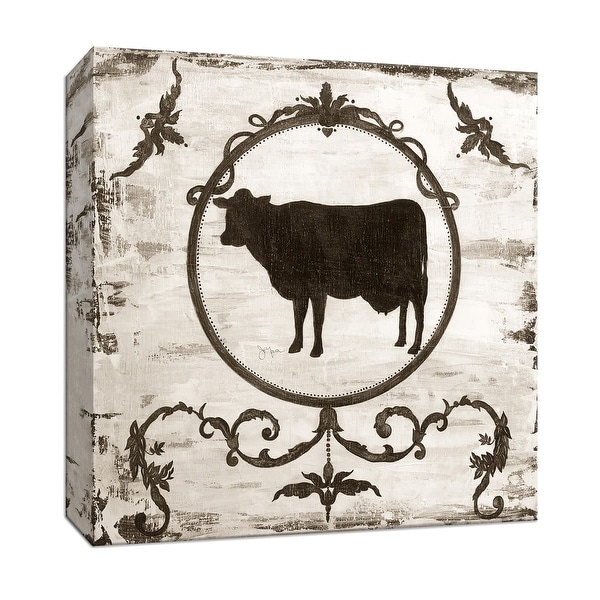 PTM Images 9-147064 PTM Canvas Collection 12" x 12" - "Berkshire Cow" Giclee Farm Animals Art Print on Canvas