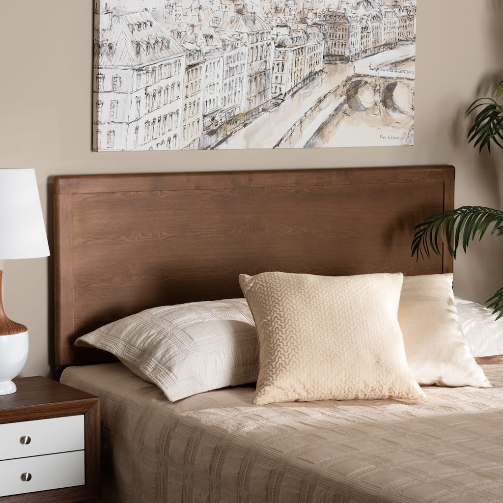 Alan Transitional Ash Walnut Finished Wood Headboard