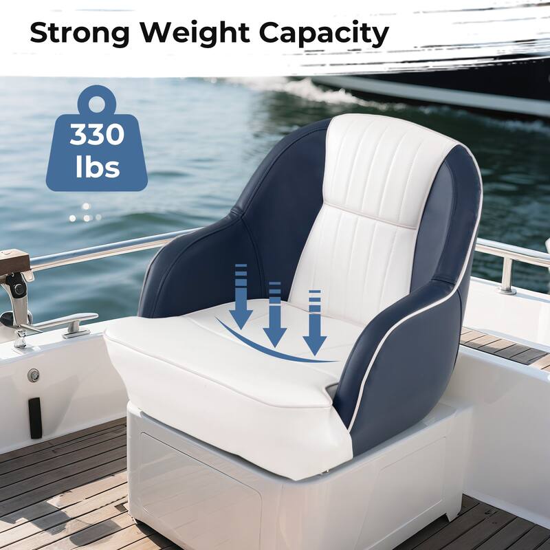 Gymax Pontoon Boat Seat Waterproof Universal Boat Seat w/Ergonomic