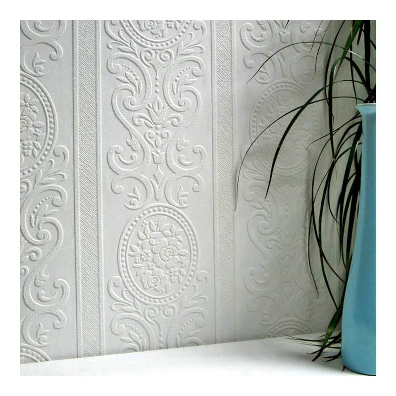 Brewster Ada Paintable Textured Vinyl Wallpaper - 20.9 x 396 x 0.025