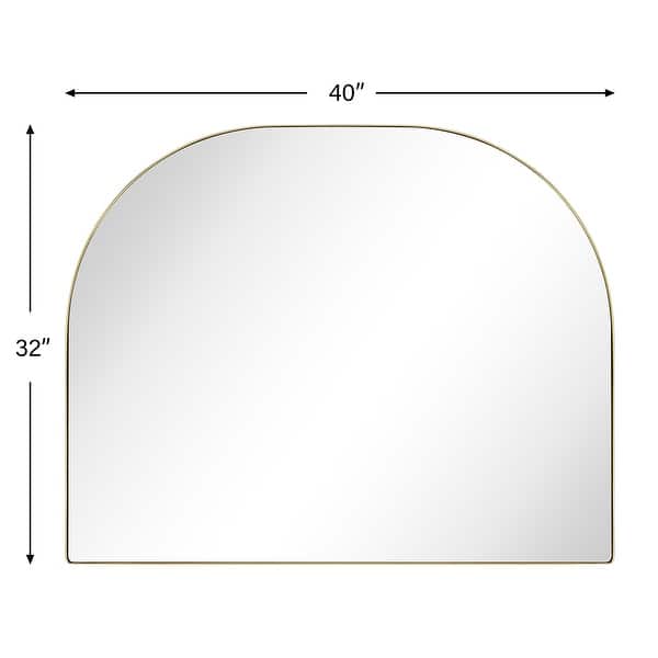dimension image slide 3 of 5, TEHOME Dezerae Large Arch Mirror for Mantel, 40'' W x 32'' H