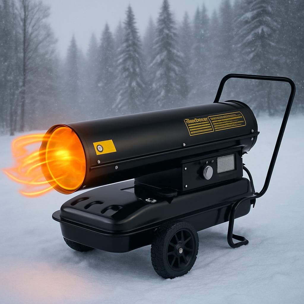 Portable Forced Air Heater, with Thermostat & Wheels