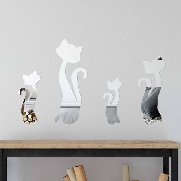 Walplus 4 Cats Acrylic Wall Mirror Diy Art Home Decor Decorative Overstock 31866836