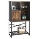 preview thumbnail 7 of 10, Buffet Sideboard Wine Cabinet with Sliding Door