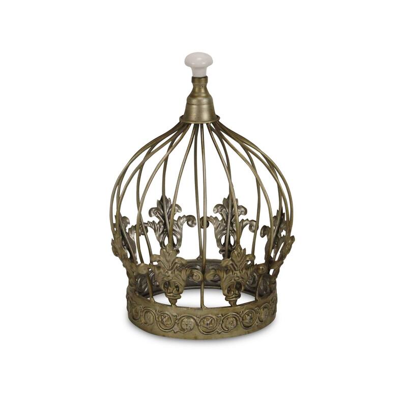 HomeRoots 10" Bronze Metal Hand Painted Decorative Crown Tabletop Sculpture - 7.25' X '10' X '7.25