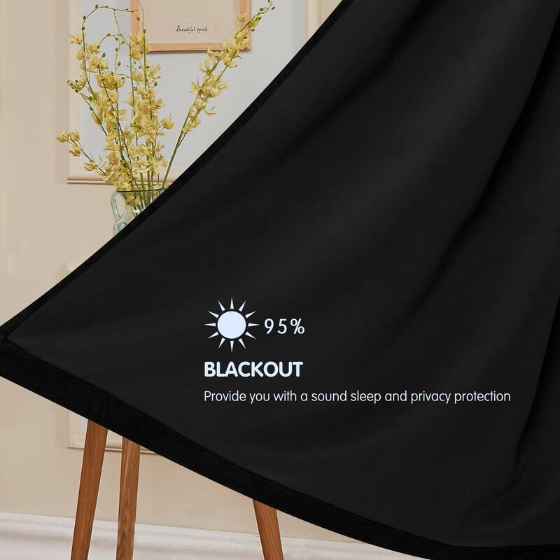 Subrtex Blackout Curtain Solid Thermal Window Drapes Panel Pair