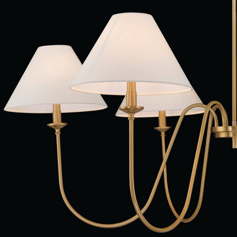 Acroma 6-light Black/Glod Chandelier with Fabric Shade