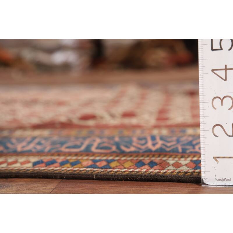 Pre-1900 Antique Vegetable Dye Shirvan Persian Wool Carpet - 4'10" x 8'7"