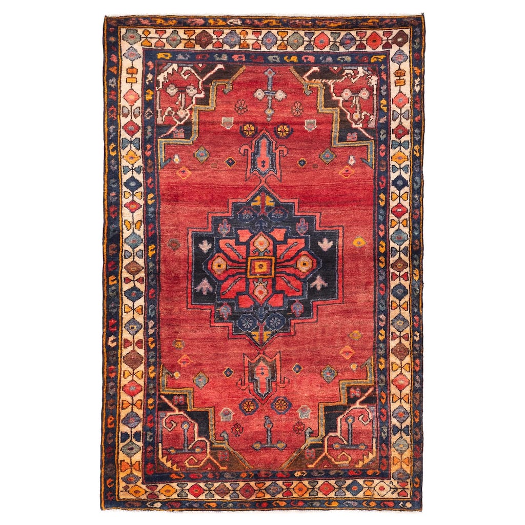 ECARPETGALLERY Hand-knotted Konya Anatolian Red Wool Rug - 4'4 x 6'8