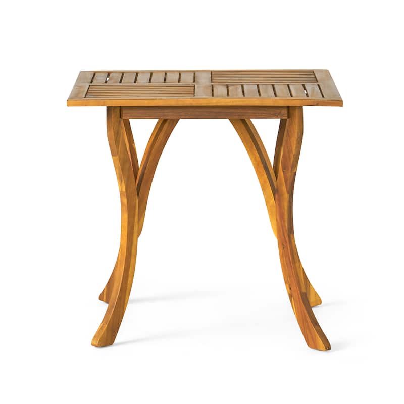 Outdoor Acacia Wood Square Dining table - 31.50"L x 31.50"W x 30.00"H - Teak