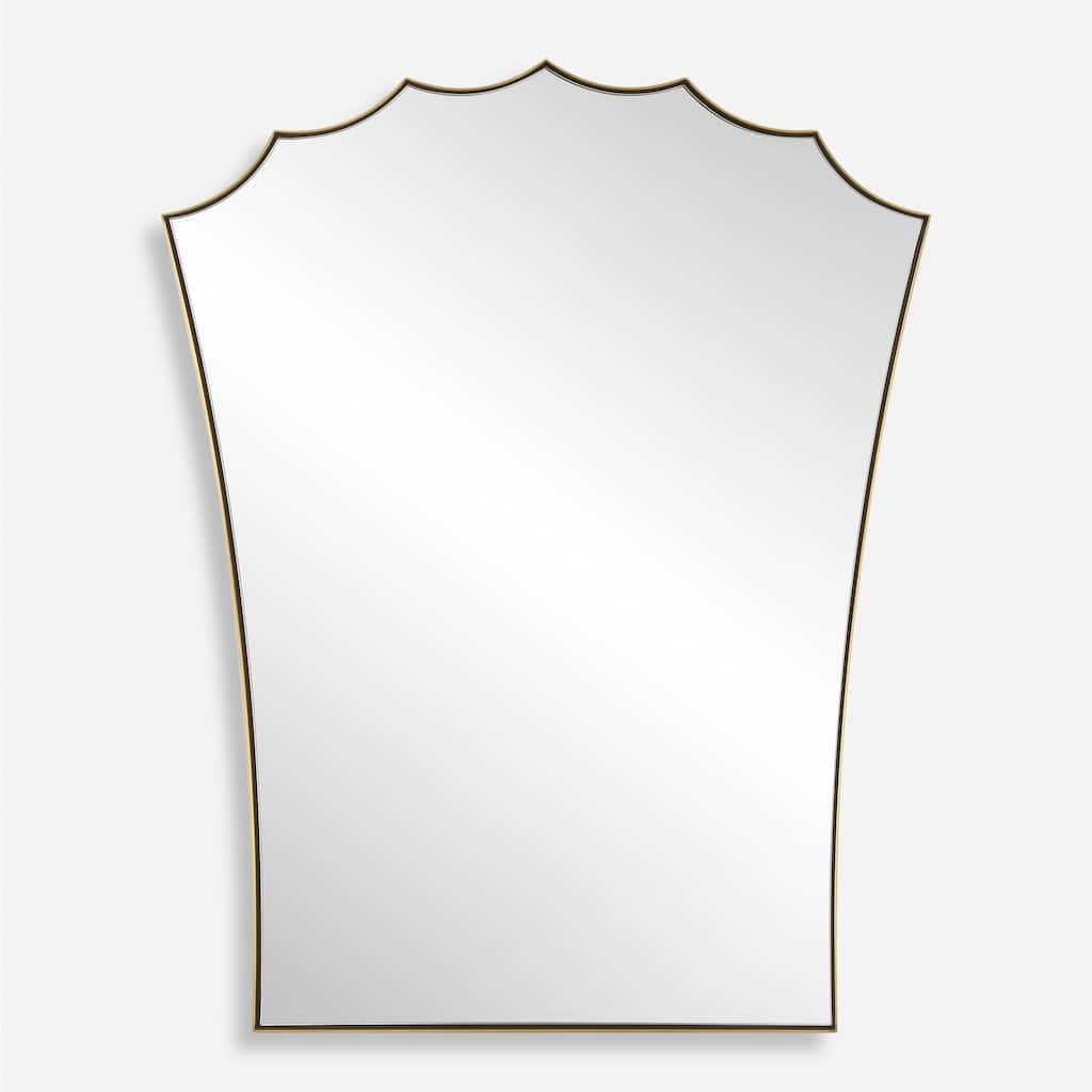 Uttermost Monarch Scalloped Arched Vanity Mirror - 30.5'' H X 24'' W X 1'' D