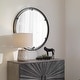 preview thumbnail 6 of 4, Uttermost Cashel Satin Black Round Iron Mirror