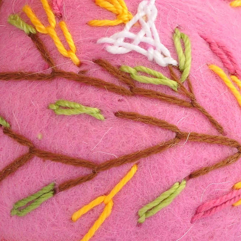 Novica Handmade Marash Spring Embroidered Wool Felt Ornament