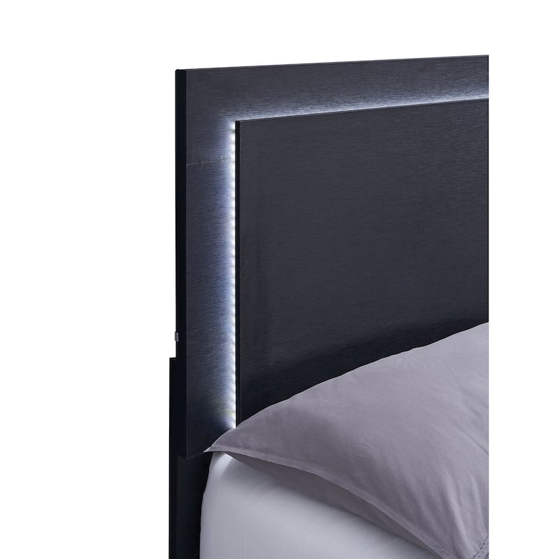 Marceline Contemporary Wood LED Panel Bed