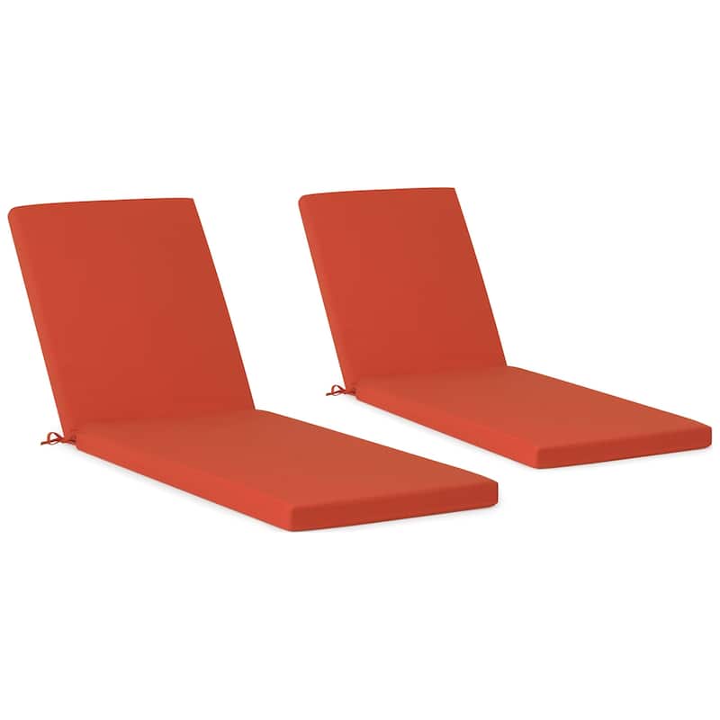 Polytrends Fading Free All Weather Outdoor Patio Chaise Lounge Cushions - (Set of 2)