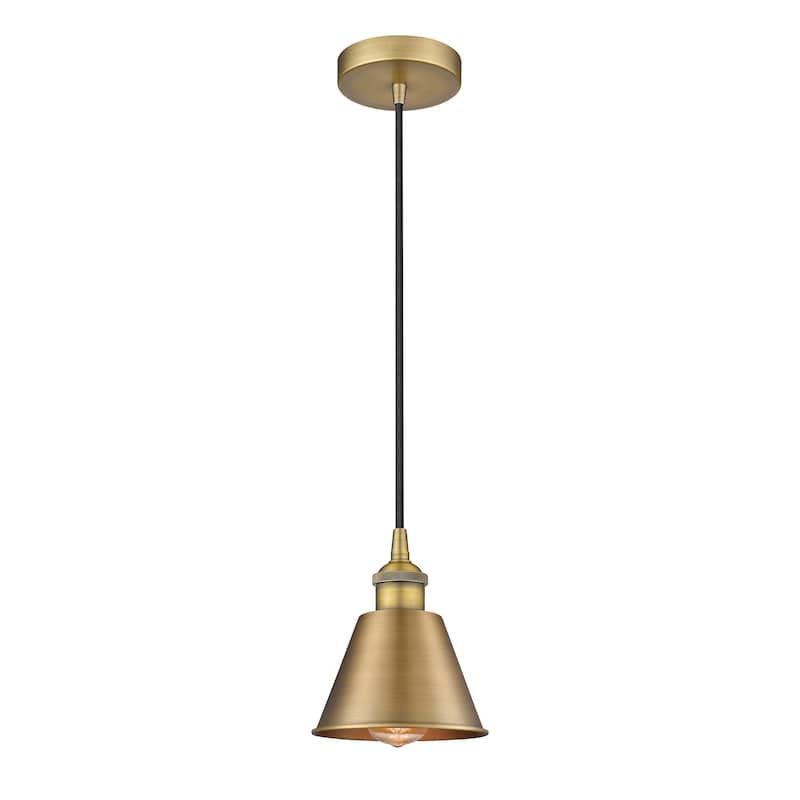 Innovations Lighting Smithfield - 1 Light 7" Cord Hung Mini Pendant. - Brushed Brass
