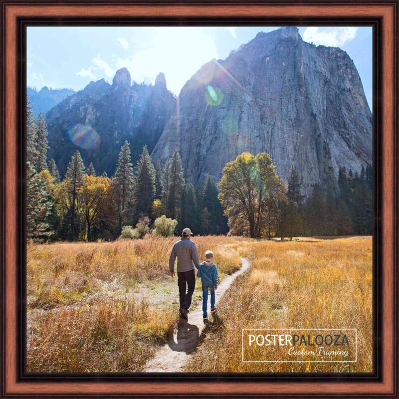 11x11 Traditional Walnut Complete Wood Square Picture Frame with UV Acrylic, Foam Board Backing, & Hardware - Brown